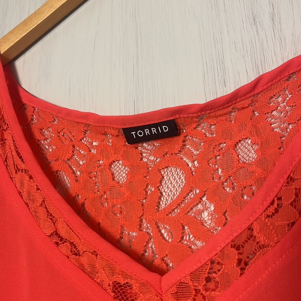 Torrid Orange Lace Accent Tank Top‎ Size 5X - Picture 2 of 6